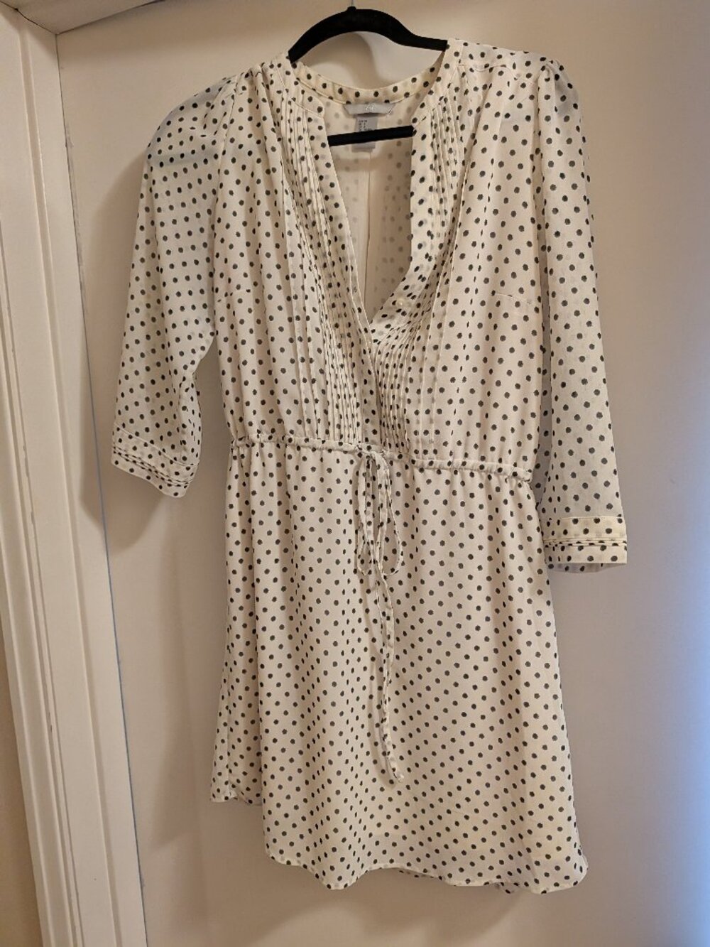 H&M Black and White Polkadot Shift dress Size 8
